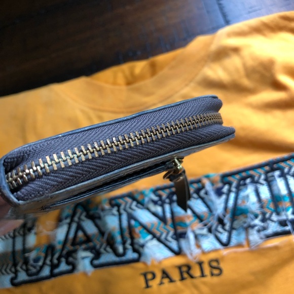 Lanvin Gray and Gold Shimmer Embossed Wallet - Picture 5 of 6